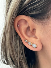 Load image into Gallery viewer, Baizaar - Triple Teardrop Faceted Stone Brass Ear Climber: Moonstone
