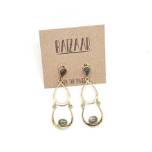 Load image into Gallery viewer, Baizaar - Brass Labradorite Droplet Earring
