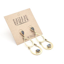 Load image into Gallery viewer, Baizaar - Brass Labradorite Droplet Earring
