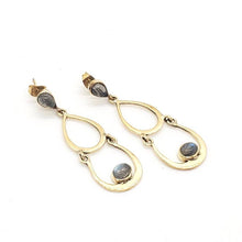 Load image into Gallery viewer, Baizaar - Brass Labradorite Droplet Earring
