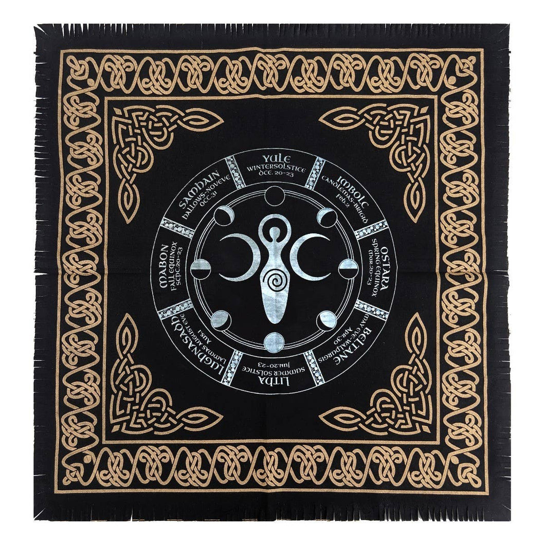 Green Tree Candle - Altar Cloth Wheel of the Year 60cmx60cm