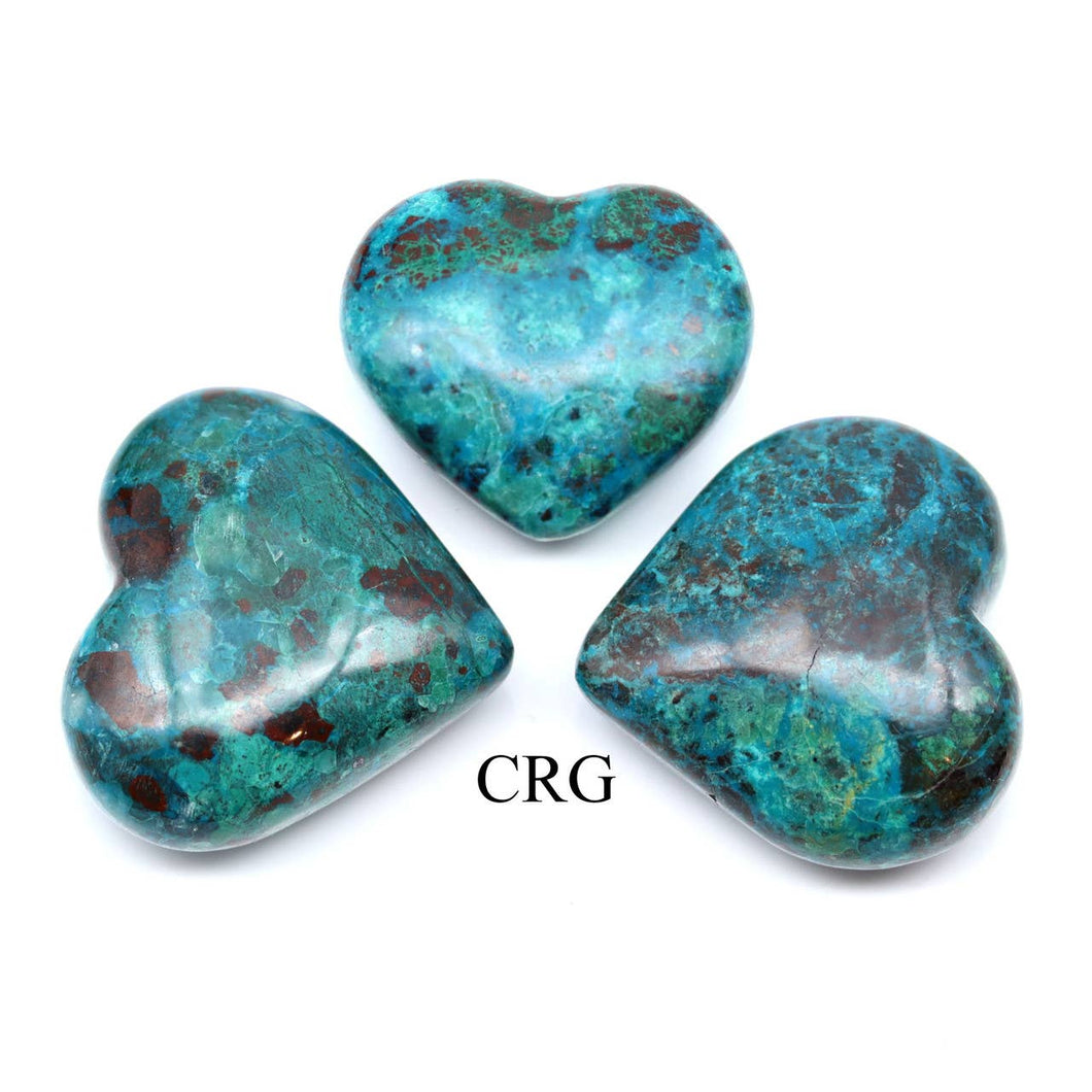 Crystal River Gems LLC - Peru Chrysocolla Heart / 35-45 MM AVG