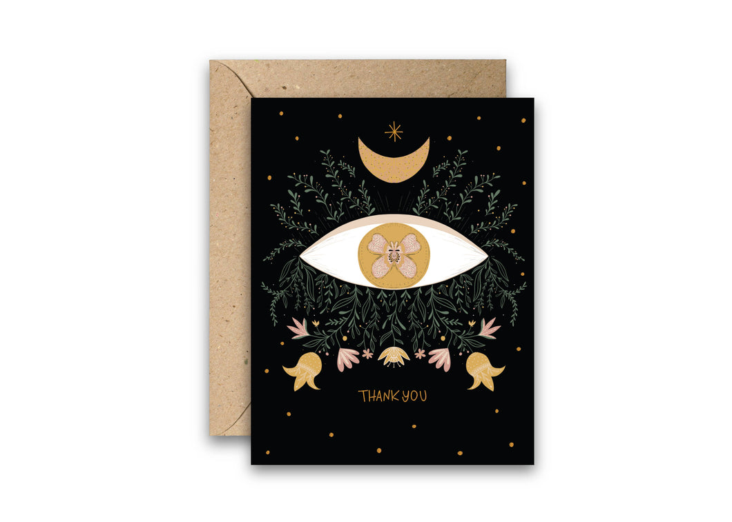Amicreative - Mystic Eye Thank You Gold Foil Greeting Card
