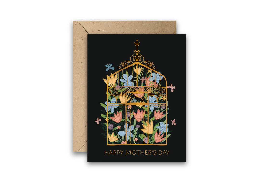 Amicreative - Mother's Day Greenhouse Gold Foil Greeting Card