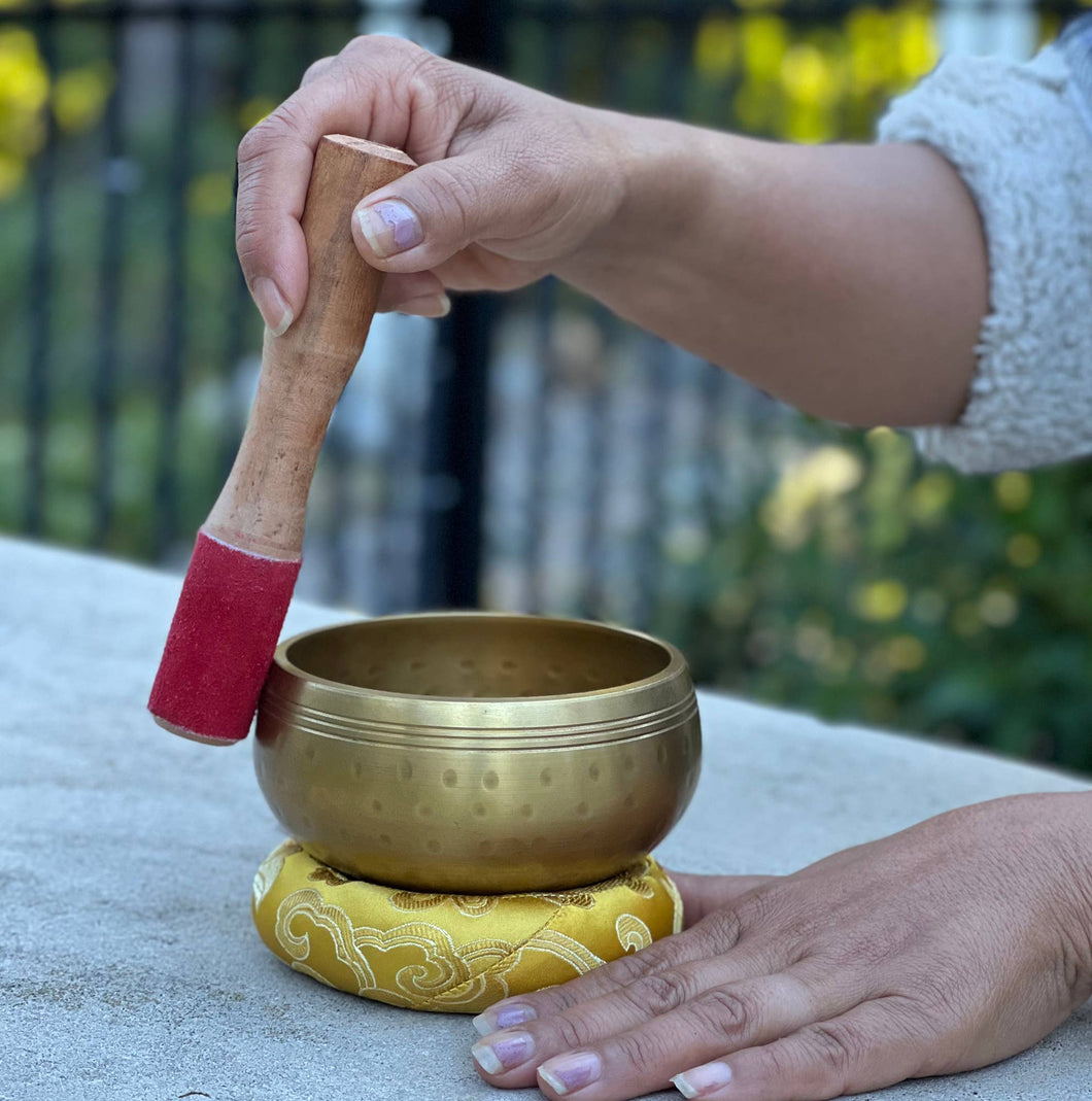 Lungta Imports - Tibetan Ring Gong Meditation Singing Bowl Complete Set