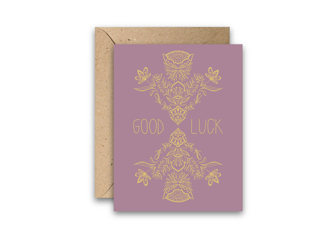 Amicreative - Good Luck Gold Foil Greeting Card