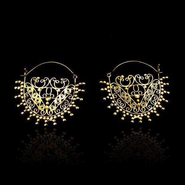 Vives de la Cortada SCP - Pendientes de Bronce Filigrana y Bolas -9-