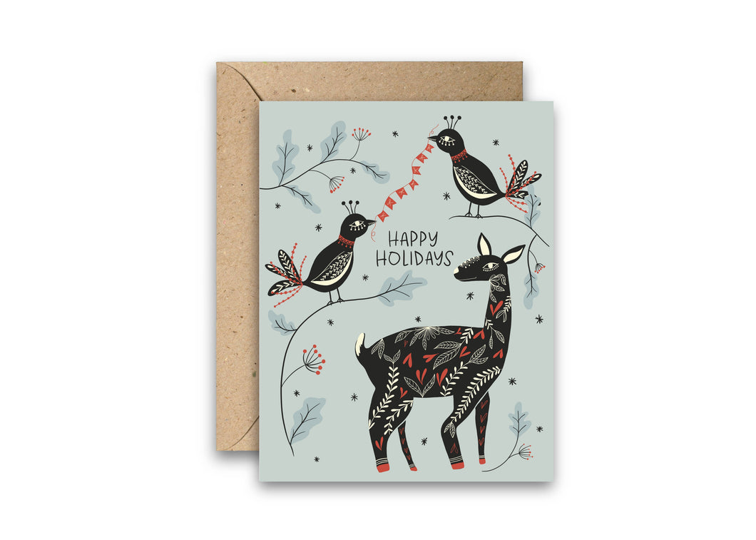 Amicreative - Winter Friends  Holiday Greeting Card