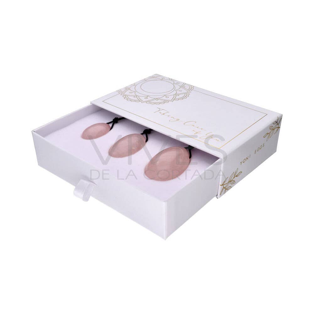 Vives de la Cortada SCP - Pack Huevos Yoni de Cuarzo Rosa con Agujero