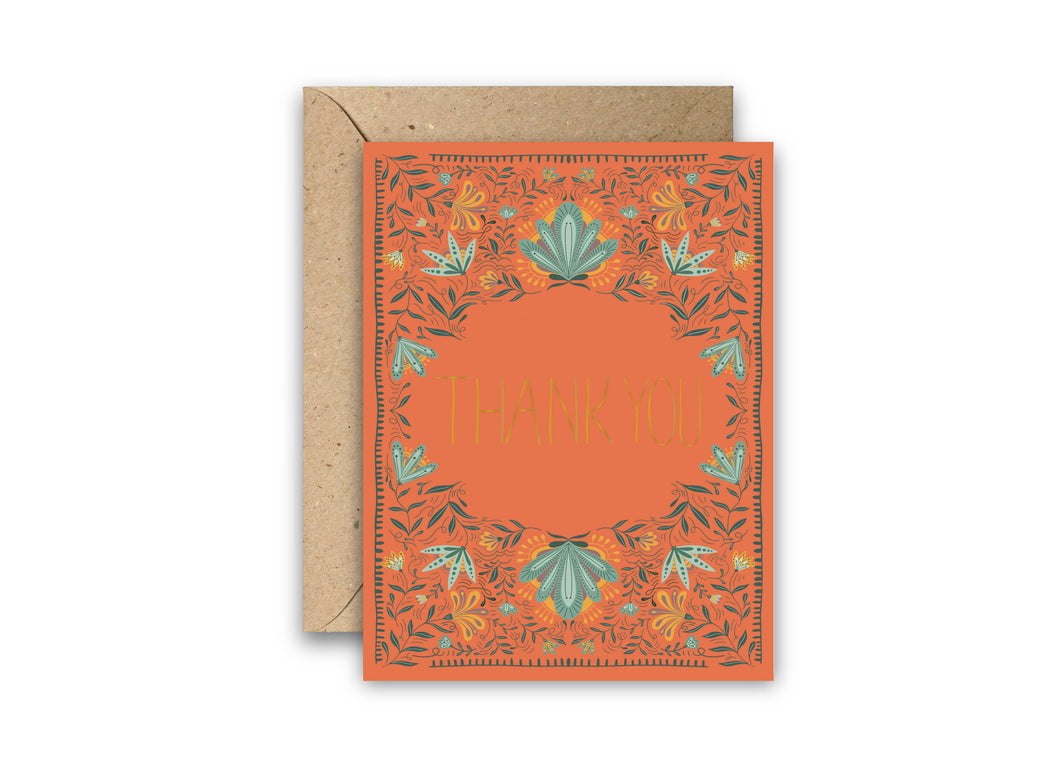 Amicreative - Thank You Sunny Bloom Gold Foil Greeting Card