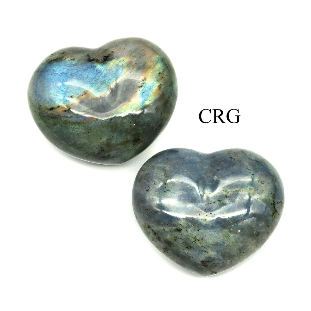 Crystal River Gems LLC - Madagascar Labradorite Puffy Heart Palm Size / High Flash