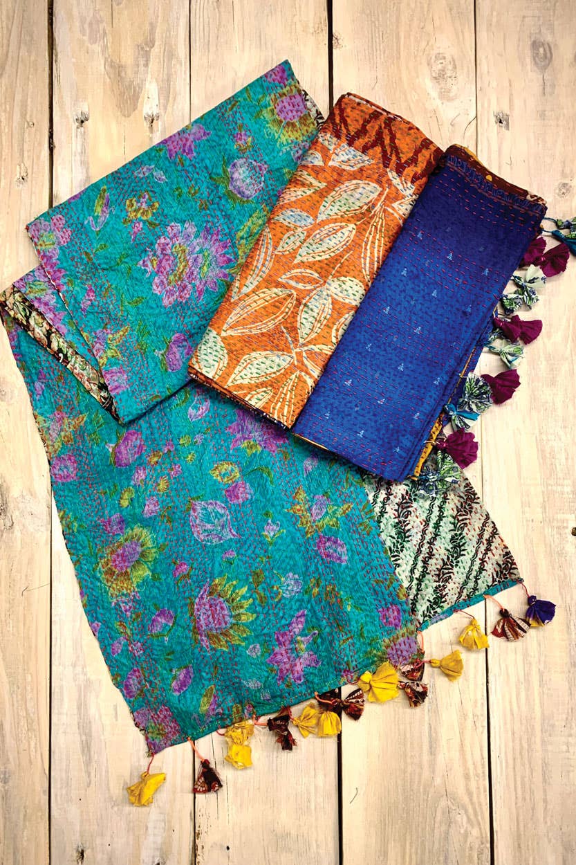 Sevya Handmade - Kantha Silk Sari Scarves