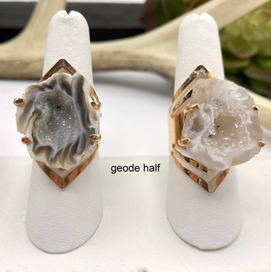 Rock Paradise - Adjustable Rose Gold Druzy Ring - You Choose Your Stone
