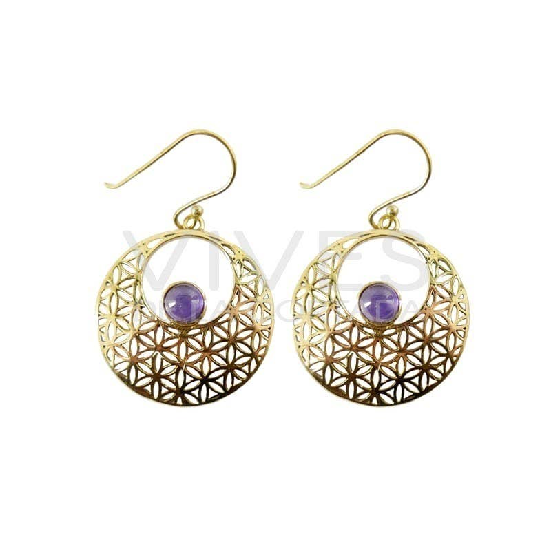 Vives de la Cortada SCP - Pendientes de Bronce con Mineral -42-
